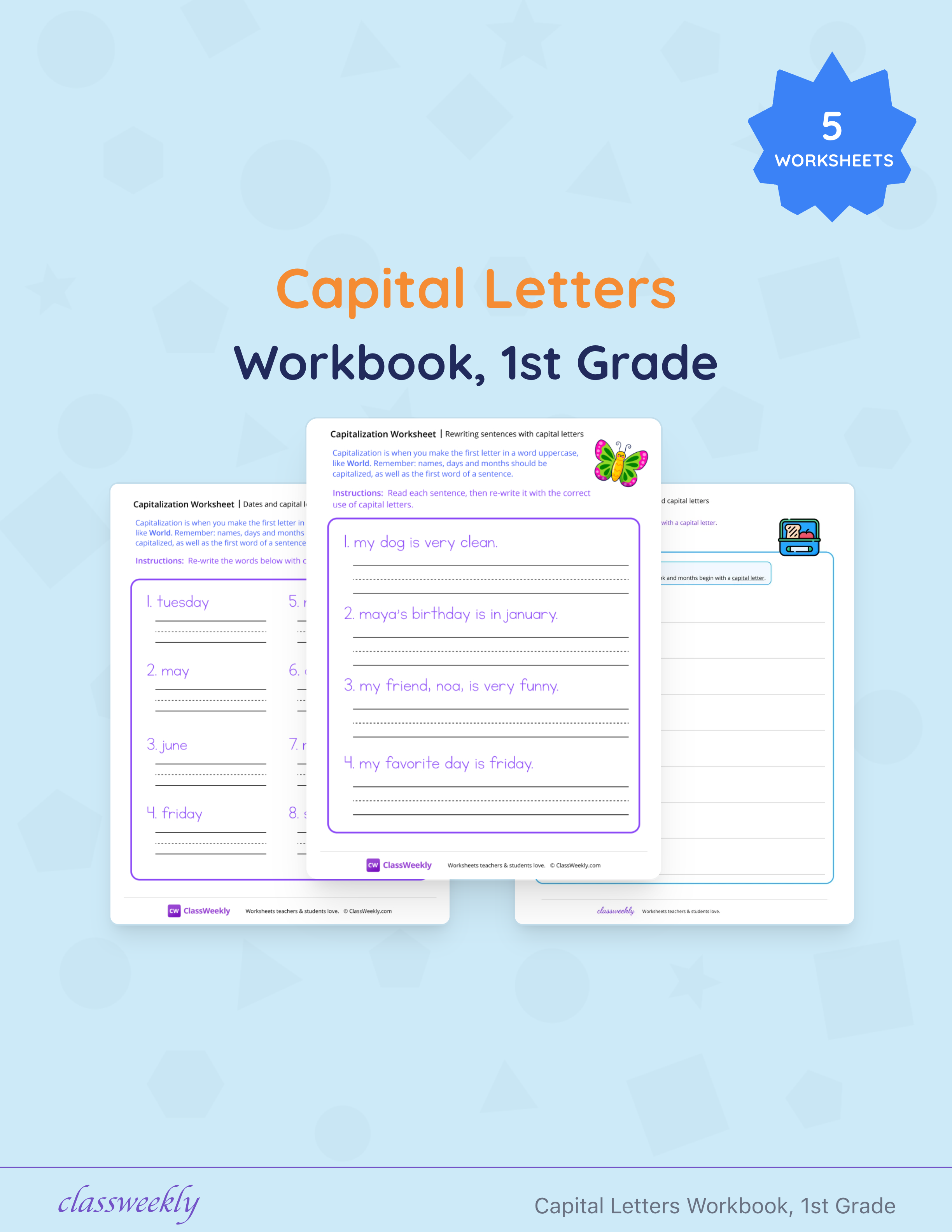 Capital Letters Workbook, 1st Grade cover