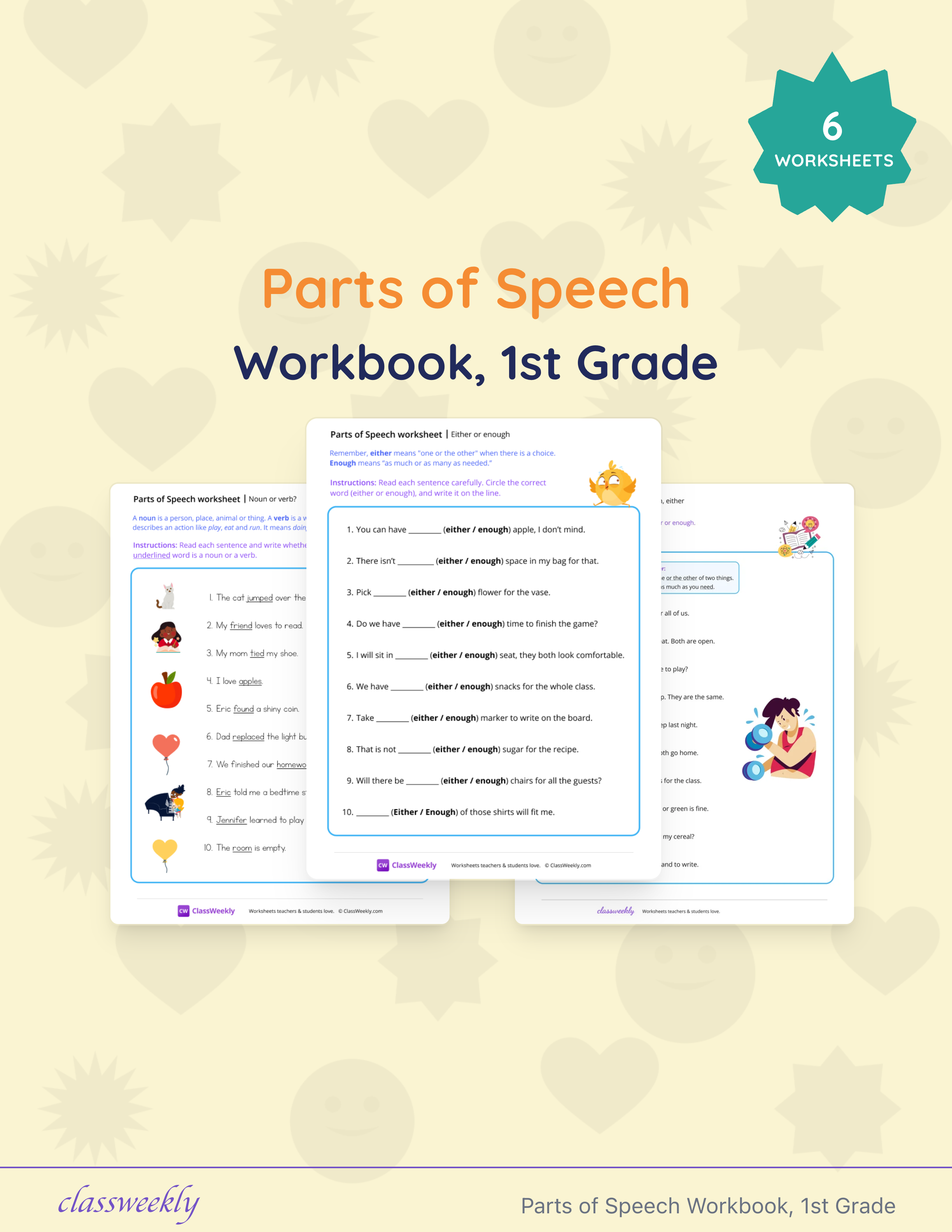 Parts of Speech Workbook, 1st Grade cover