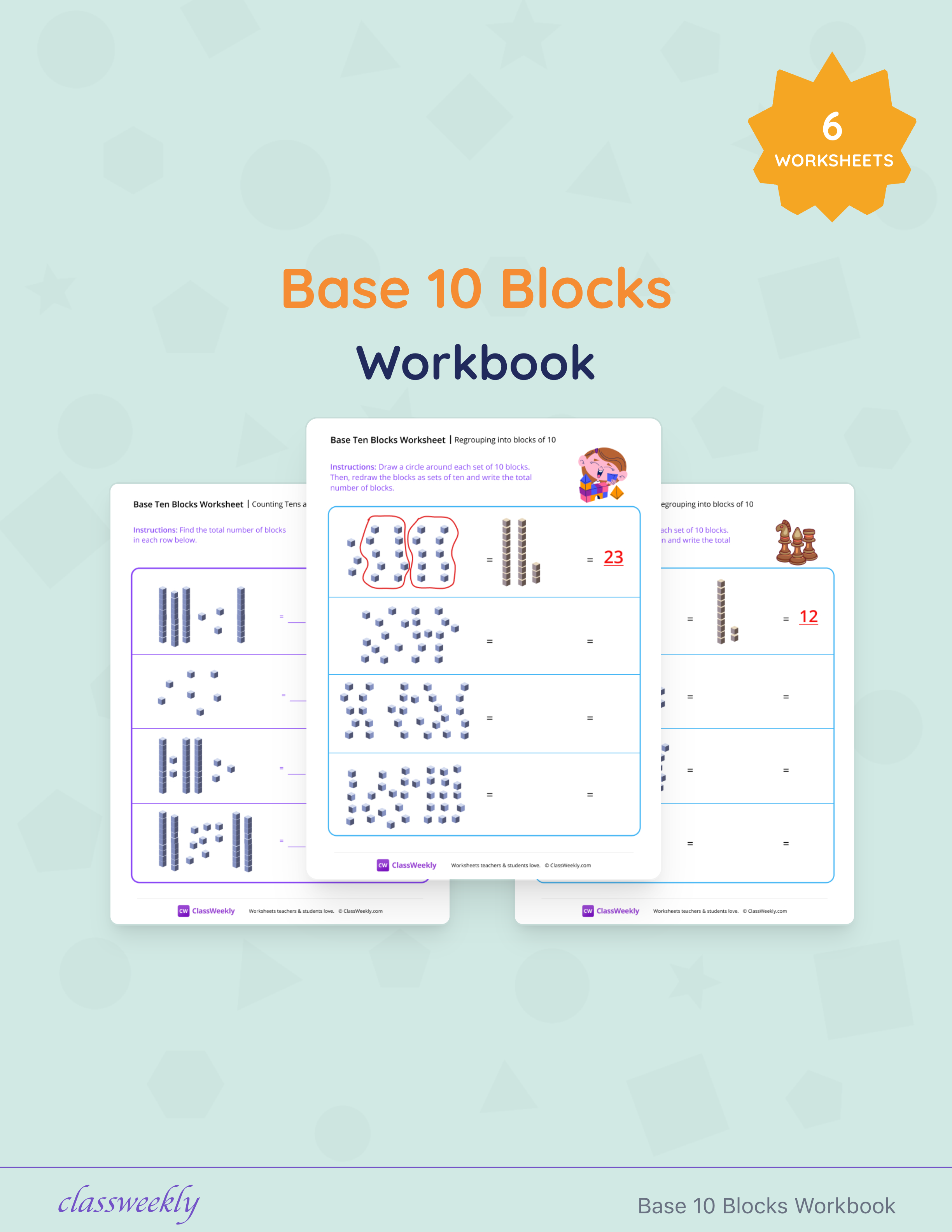 Base 10 Blocks Workbook cover