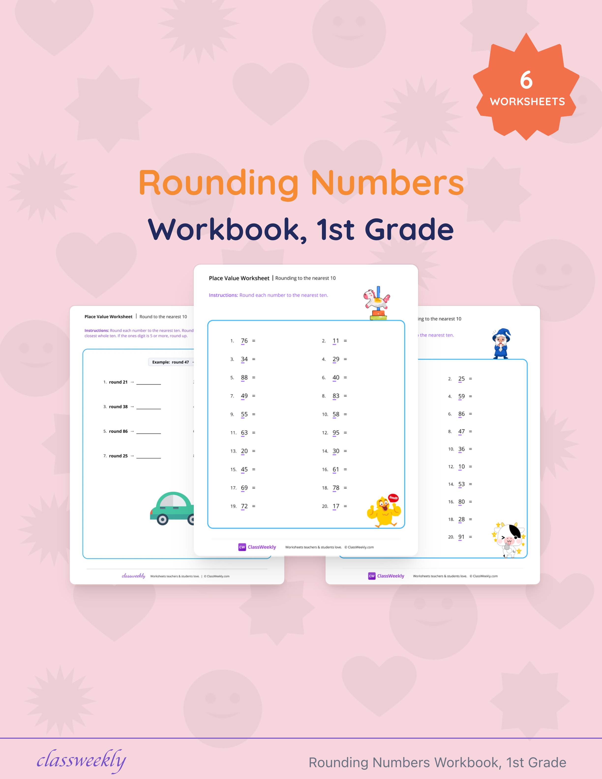 Rounding Numbers Workbook, 1st Grade cover