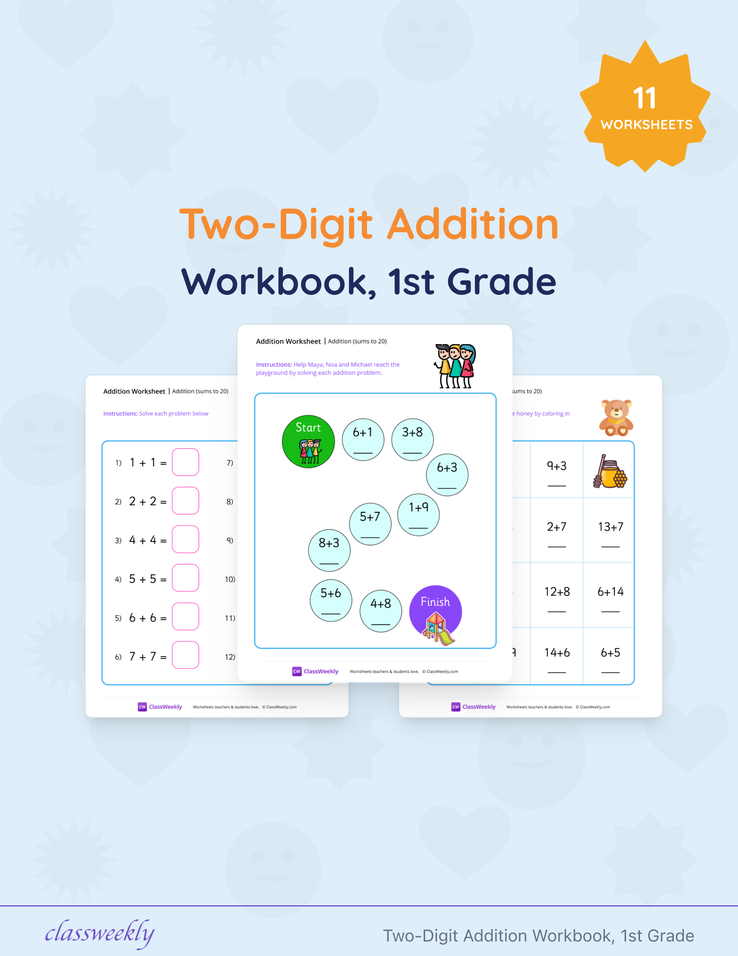 Two-Digit Addition Workbook, 1st Grade cover