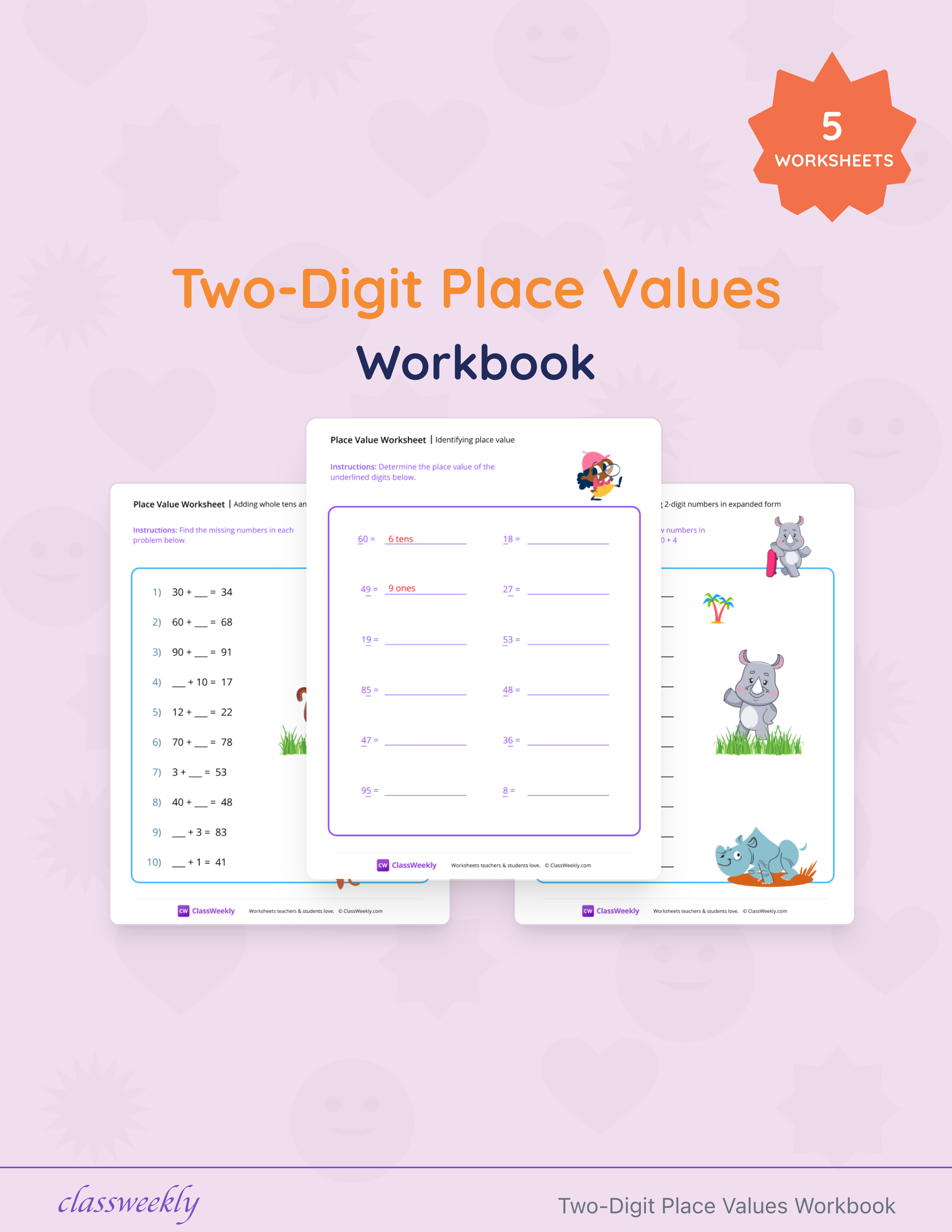 Two-Digit Place Values Workbook cover