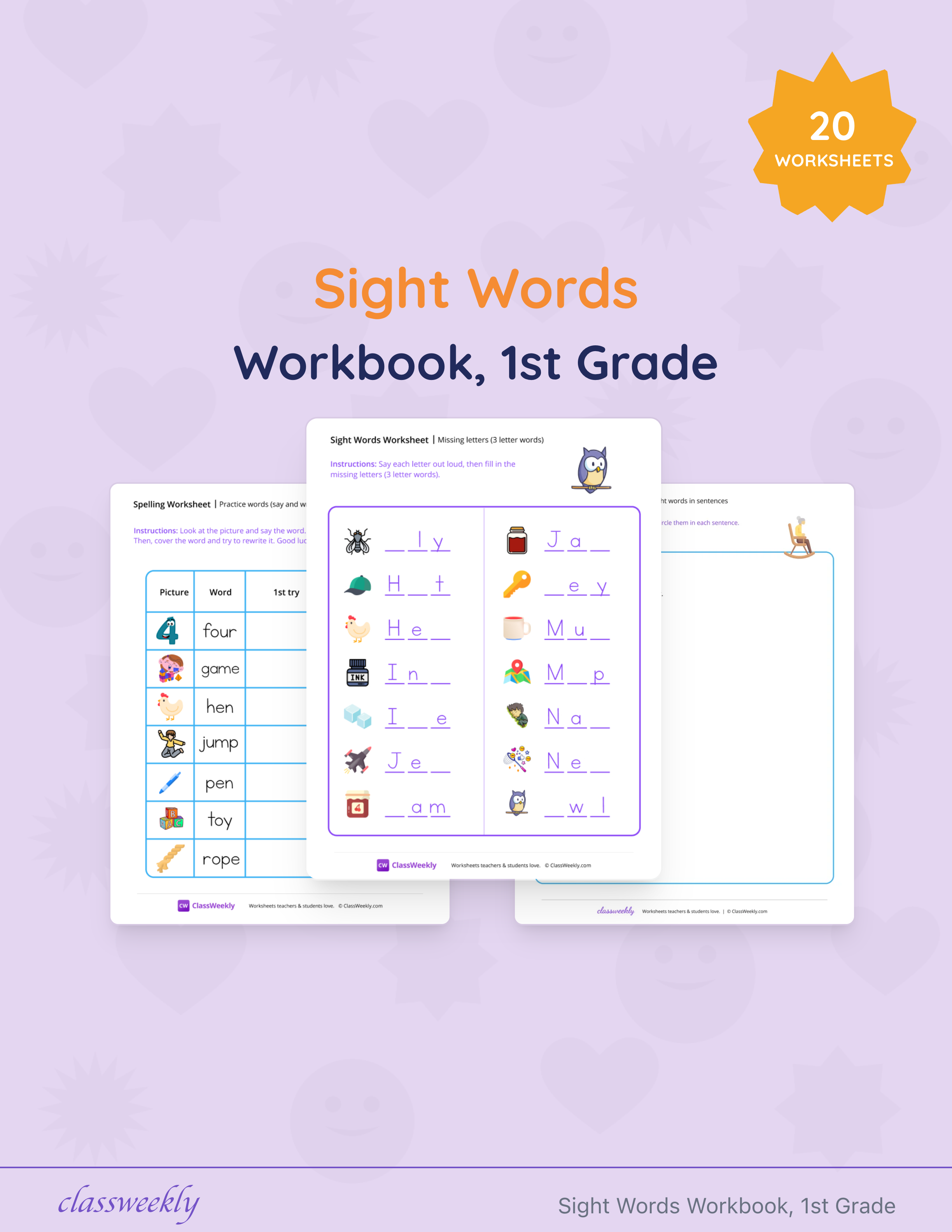 Sight Words Workbook, 1st Grade cover