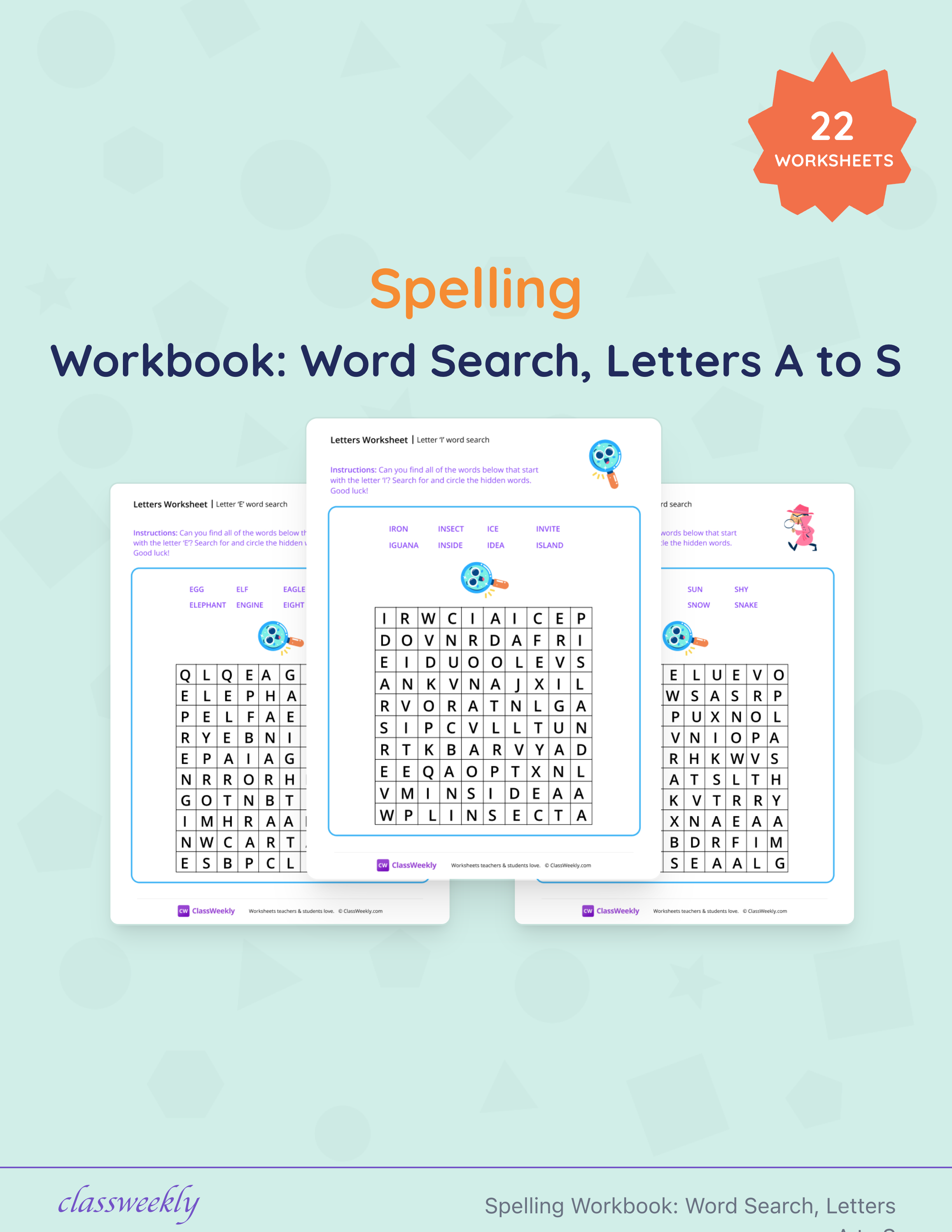 Spelling Workbook: Word Search, Letters A to S cover