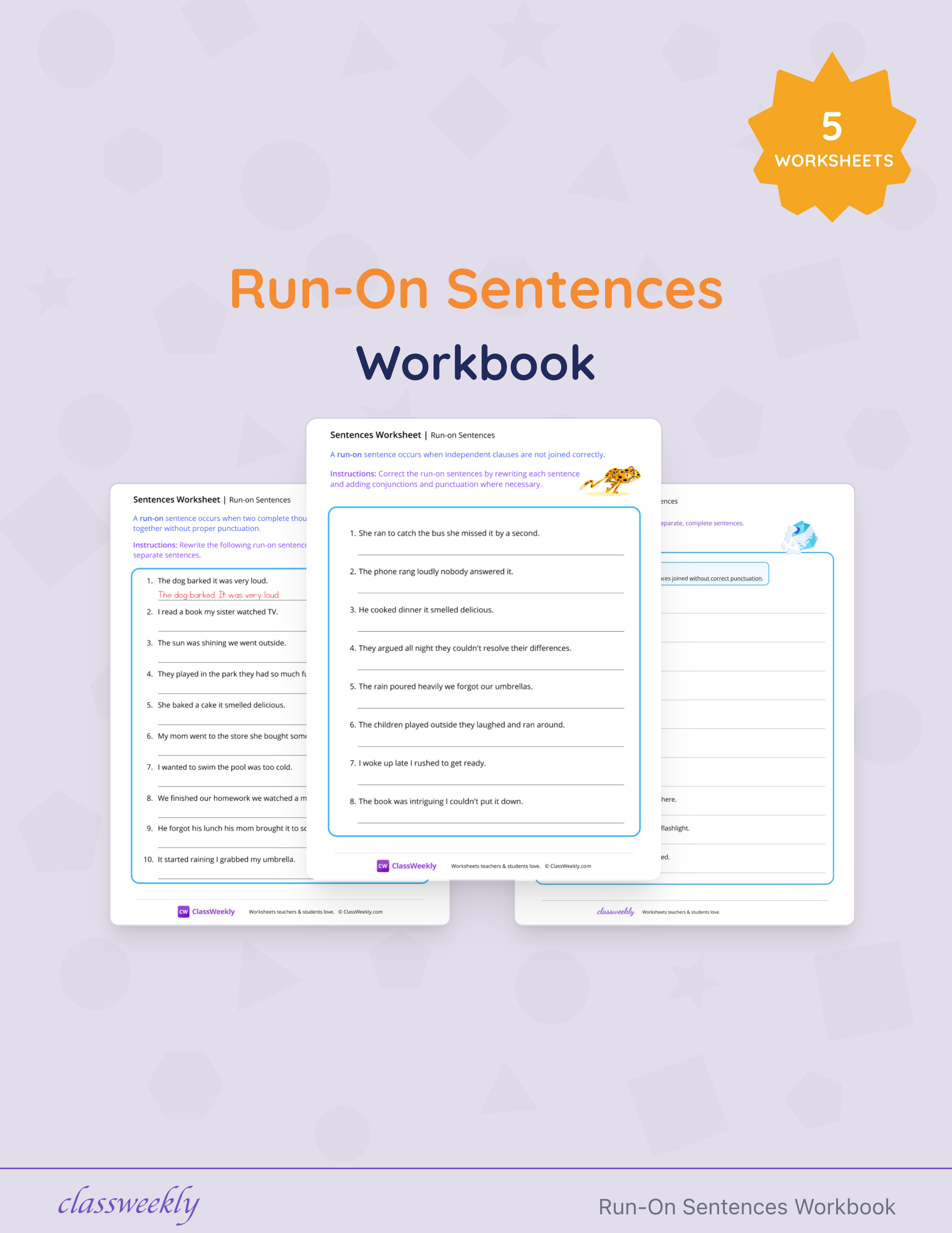 Run-On Sentences Workbook cover