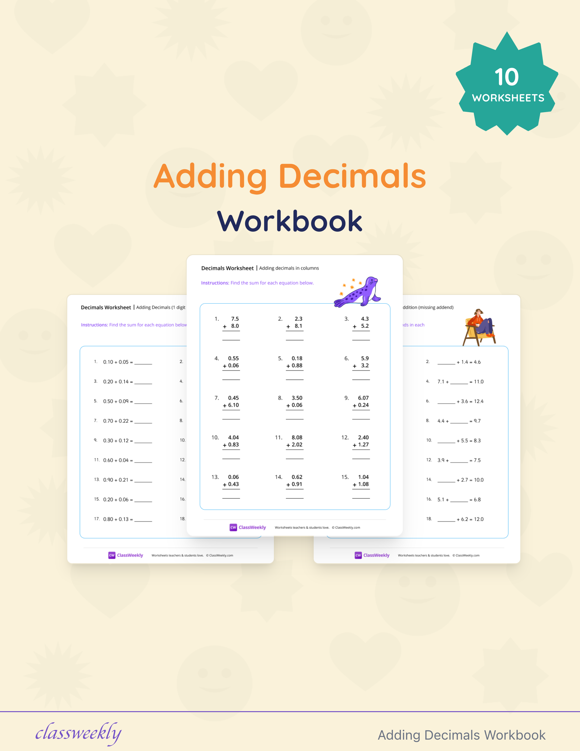 Adding Decimals Workbook cover