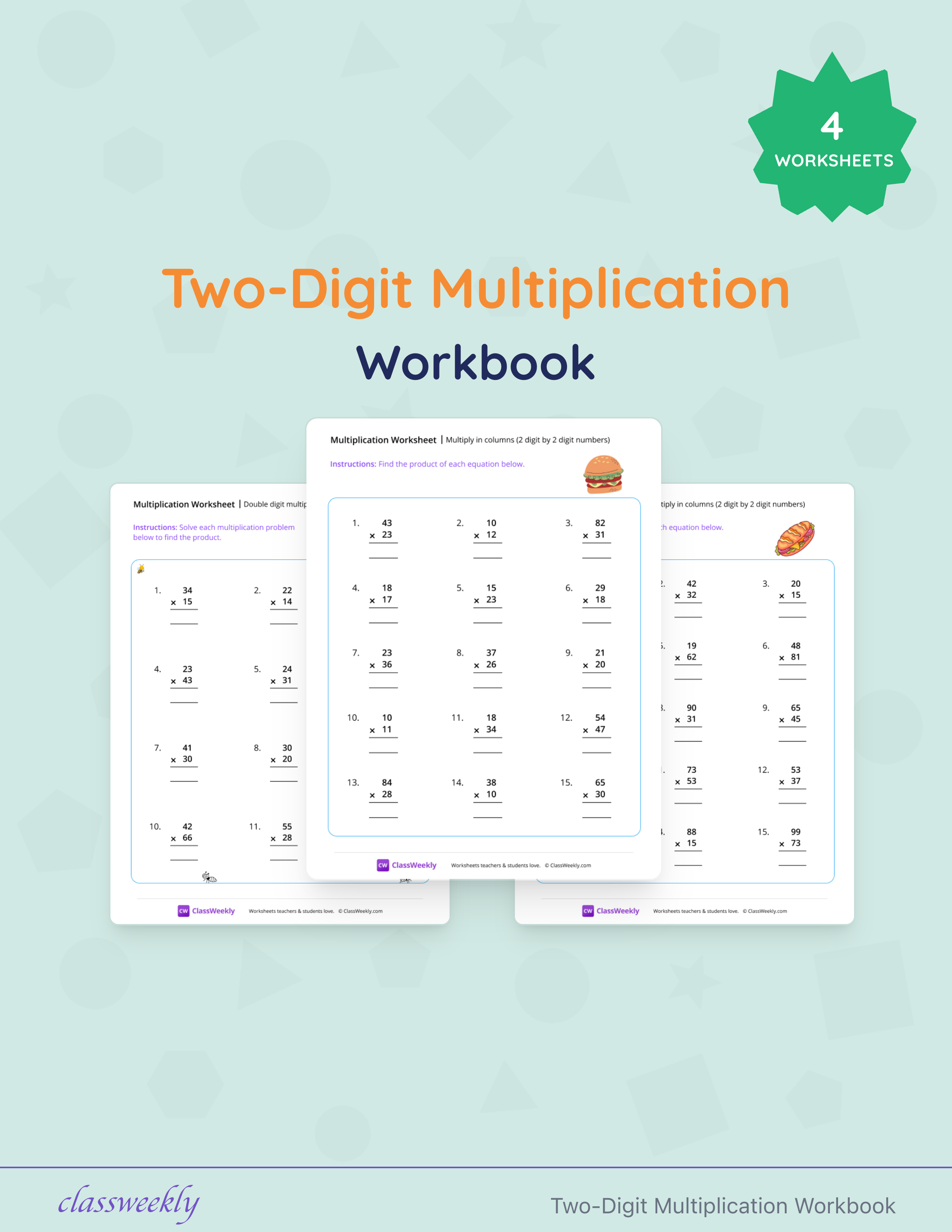 Two-Digit Multiplication Workbook cover