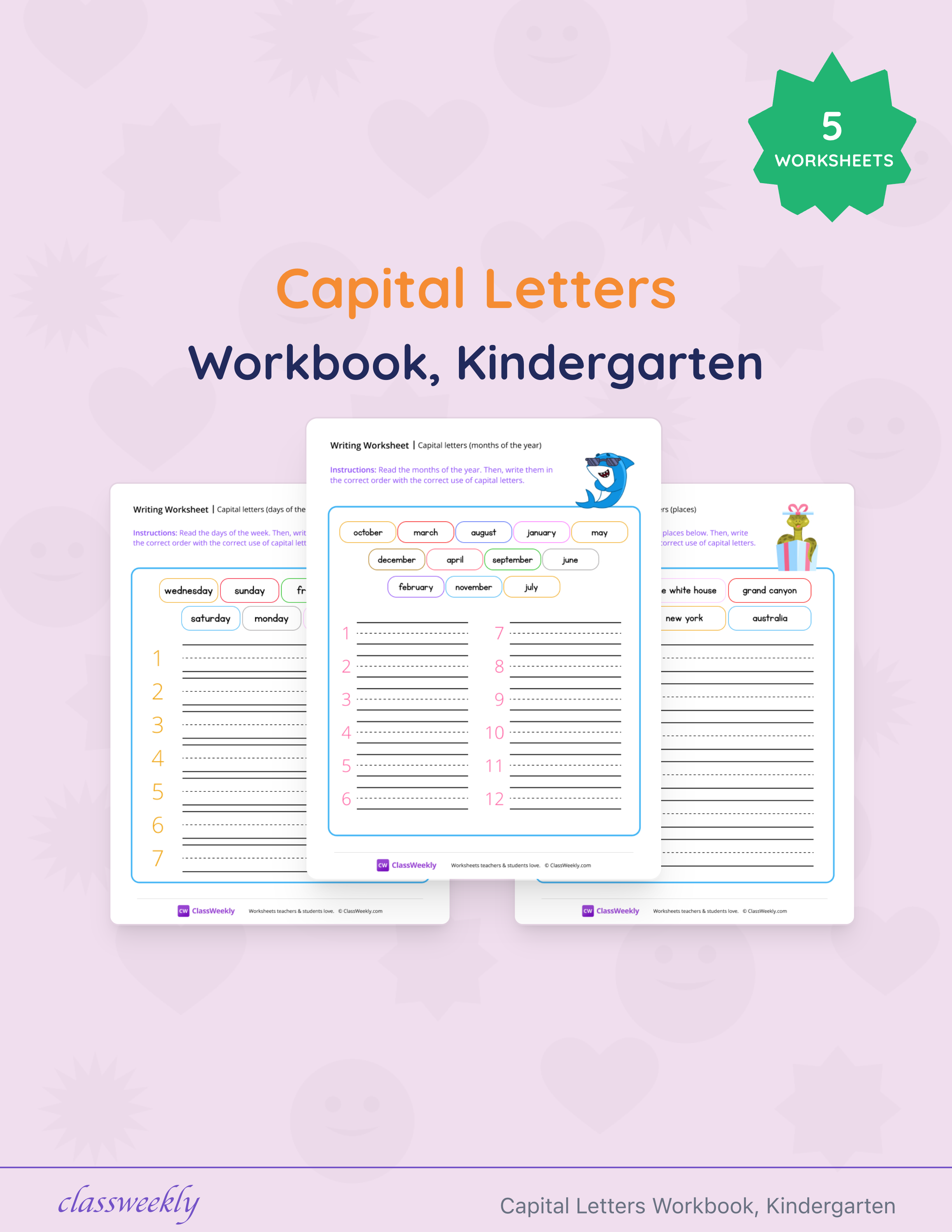 Capital Letters Workbook, Kindergarten cover