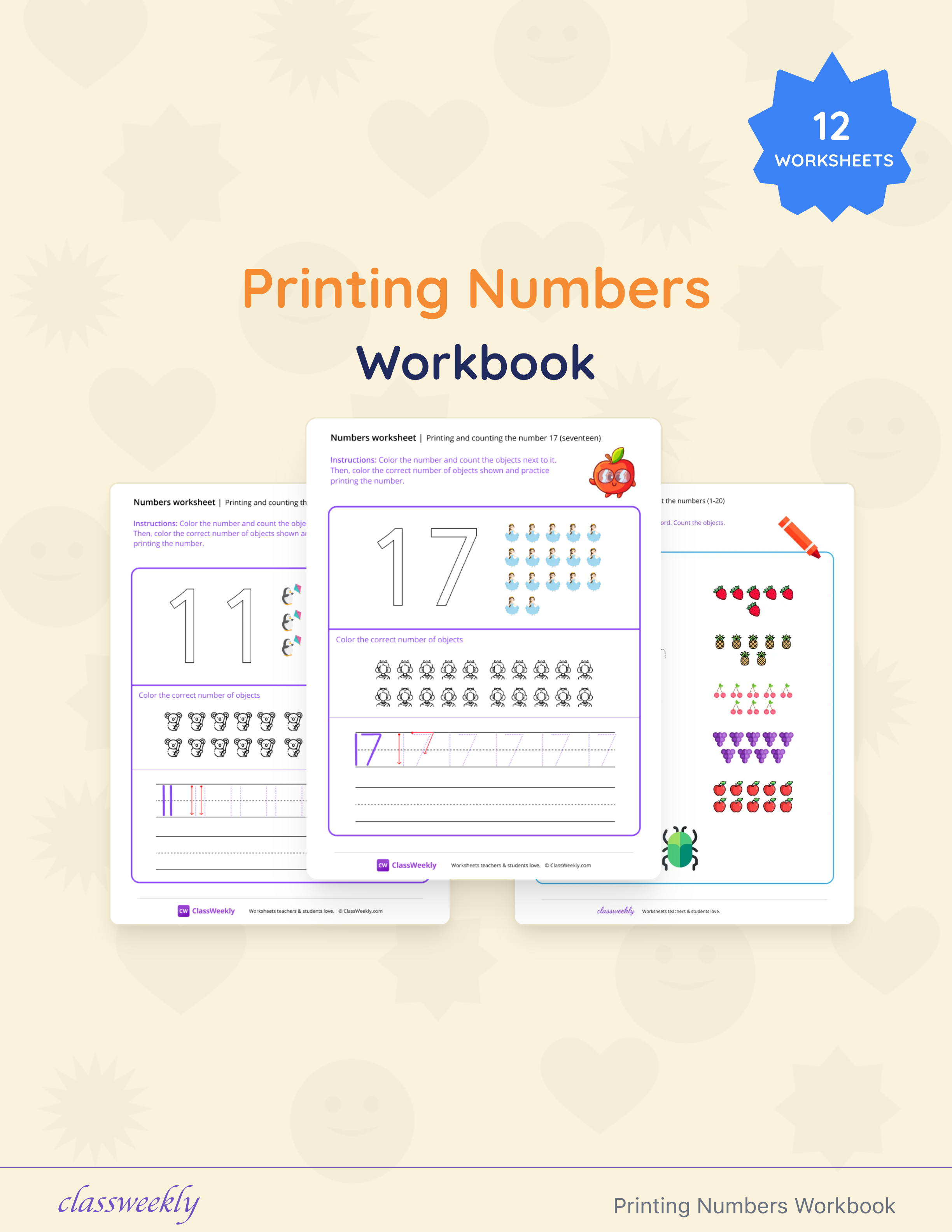Printing Numbers Workbook cover