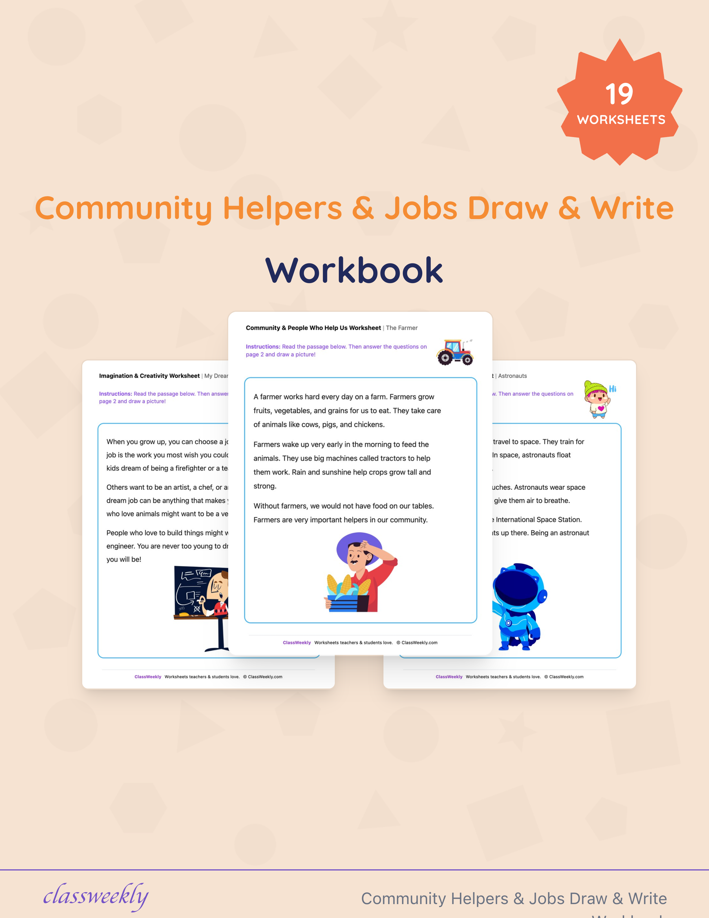 Community Helpers & Jobs Draw & Write Workbook cover