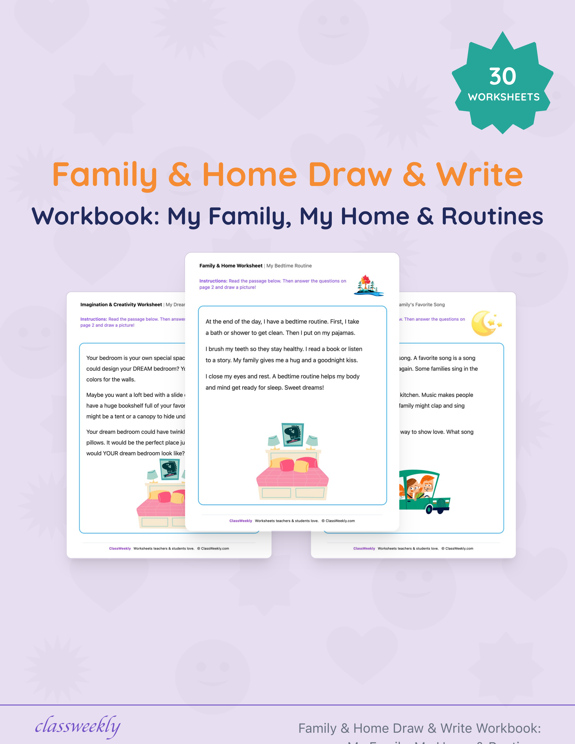 Family & Home Draw & Write Workbook: My Family, My Home & Routines cover