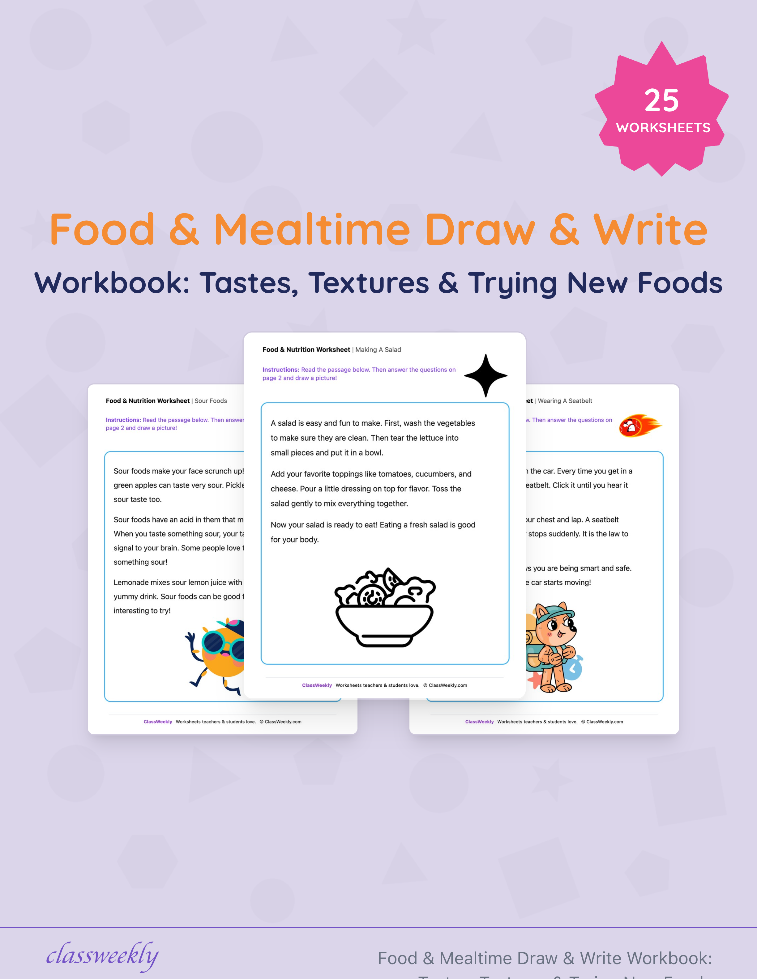 Food & Mealtime Draw & Write Workbook: Tastes, Textures & Trying New Foods cover