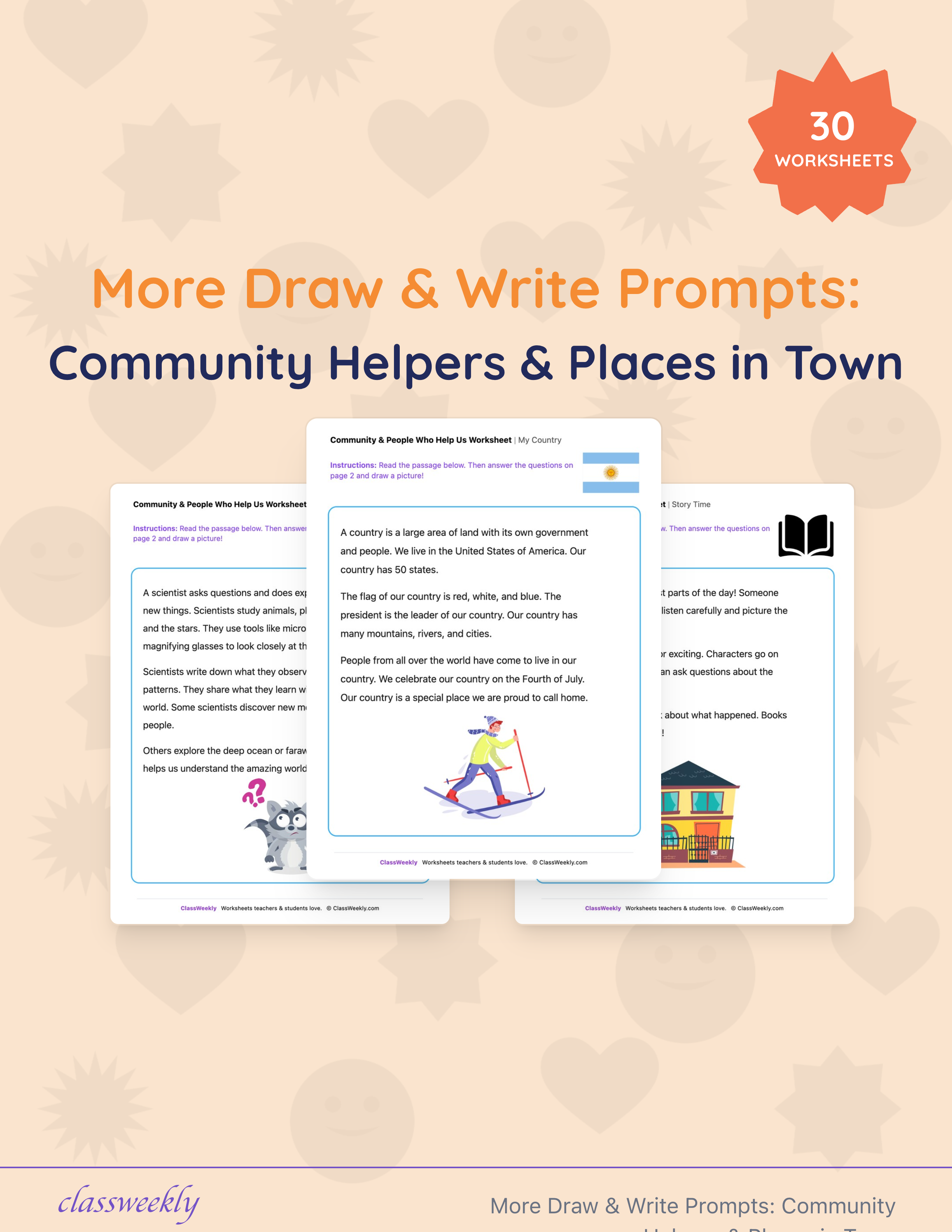 More Draw & Write Prompts: Community Helpers & Places in Town cover