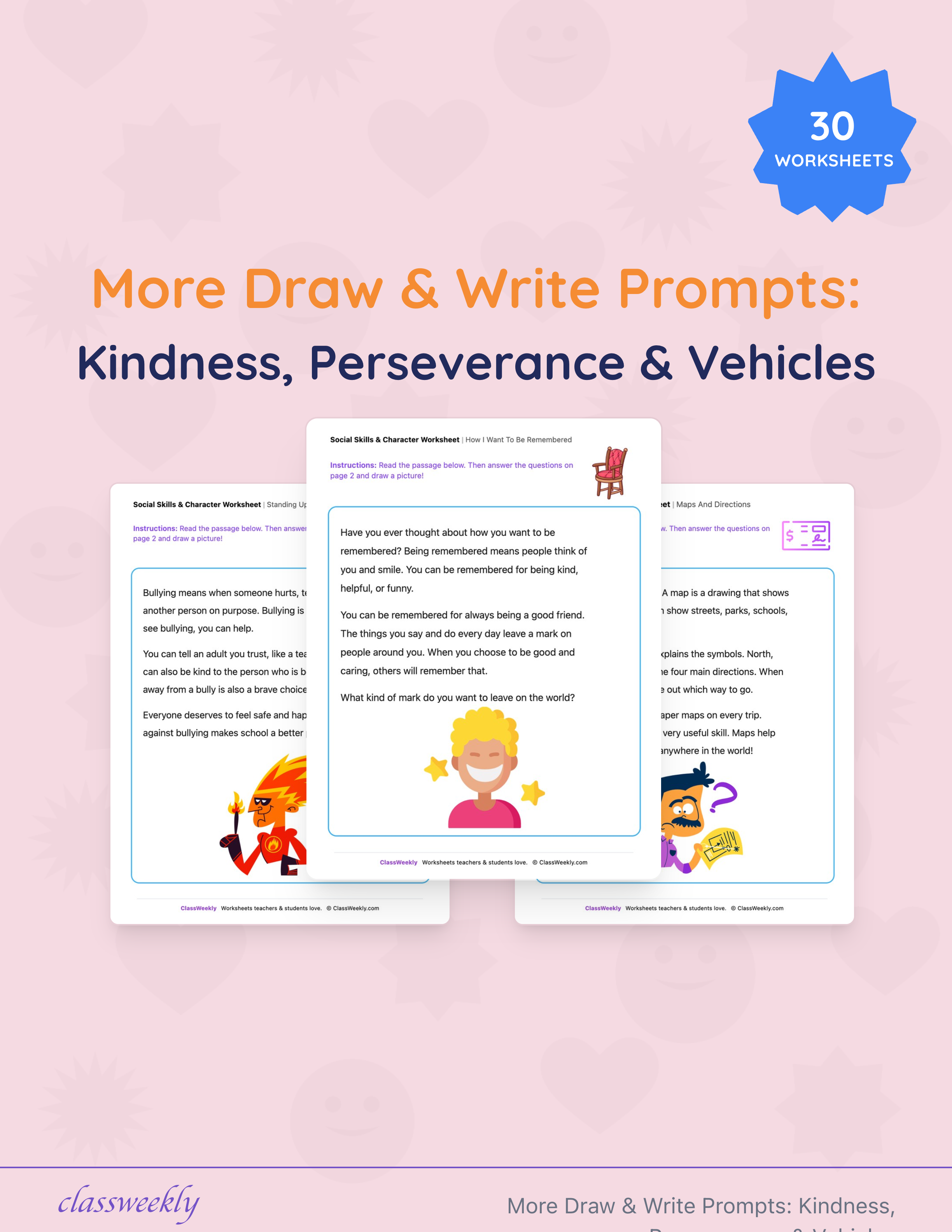More Draw & Write Prompts: Kindness, Perseverance & Vehicles cover