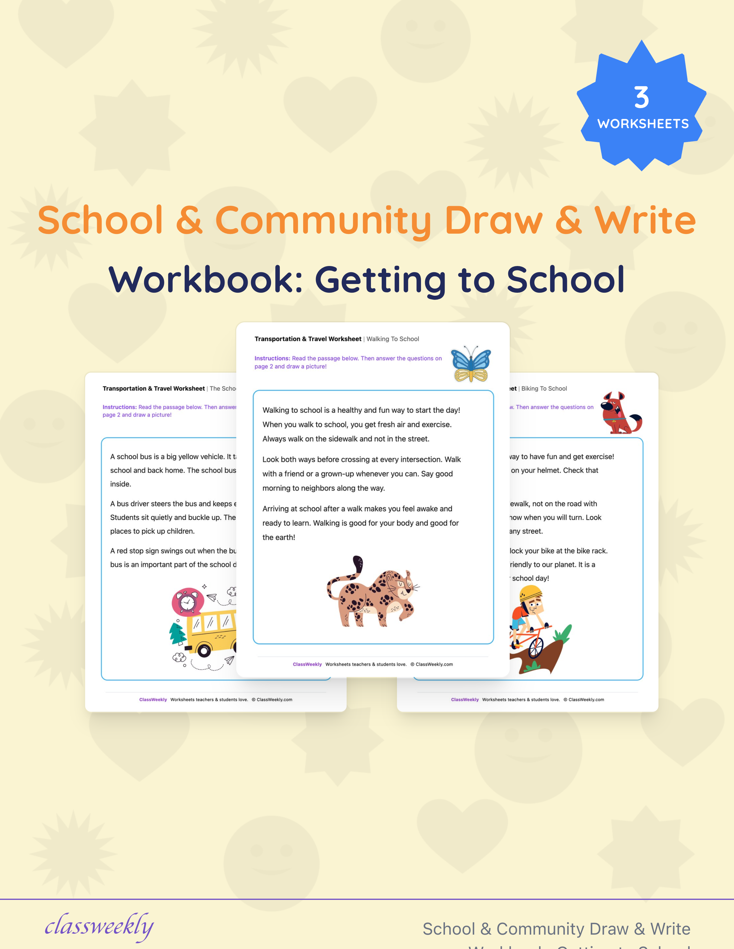 School & Community Draw & Write Workbook: Getting to School cover
