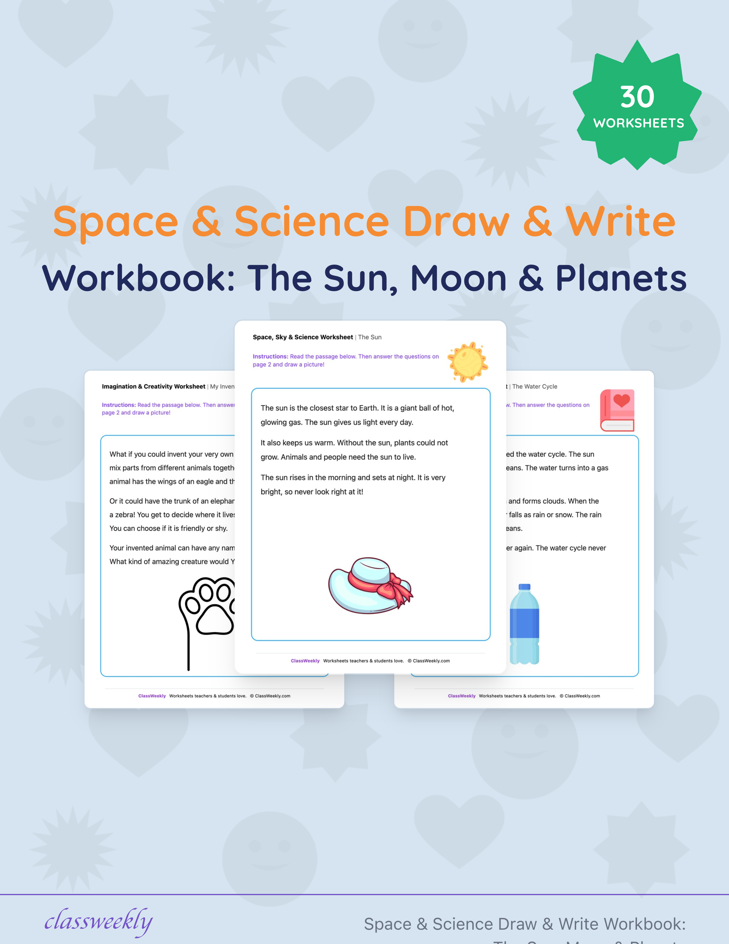 Space & Science Draw & Write Workbook: The Sun, Moon & Planets cover