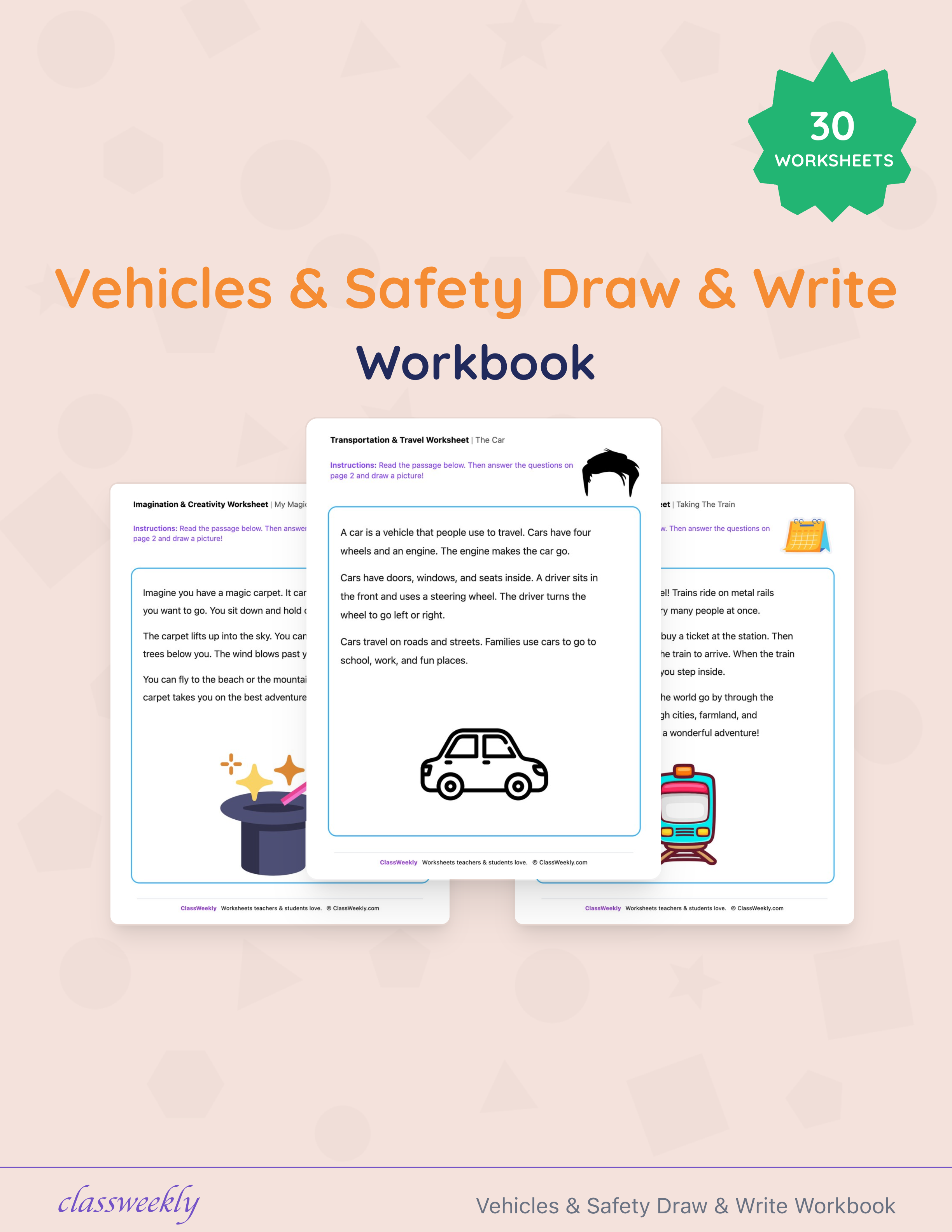 Vehicles & Safety Draw & Write Workbook cover