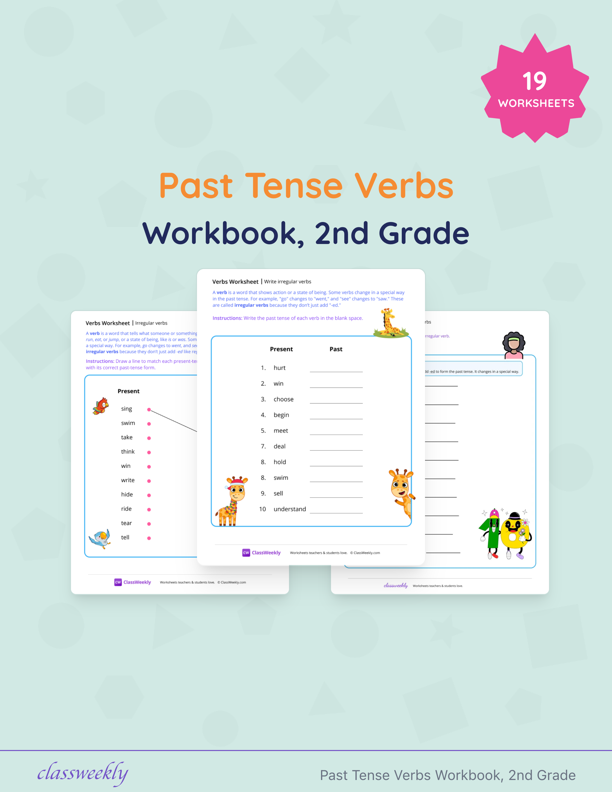 Past Tense Verbs Workbook, 2nd Grade cover