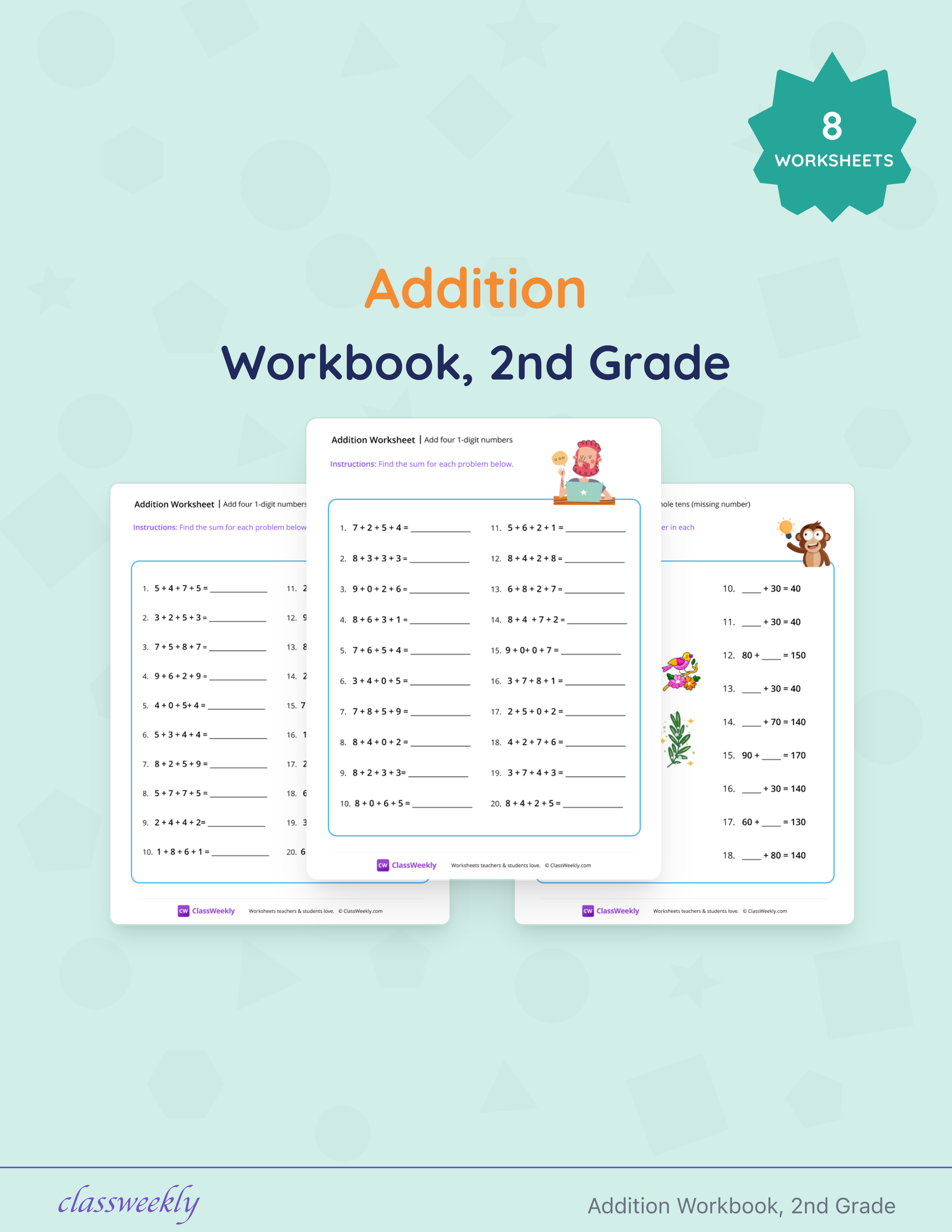 Addition Workbook, 2nd Grade cover
