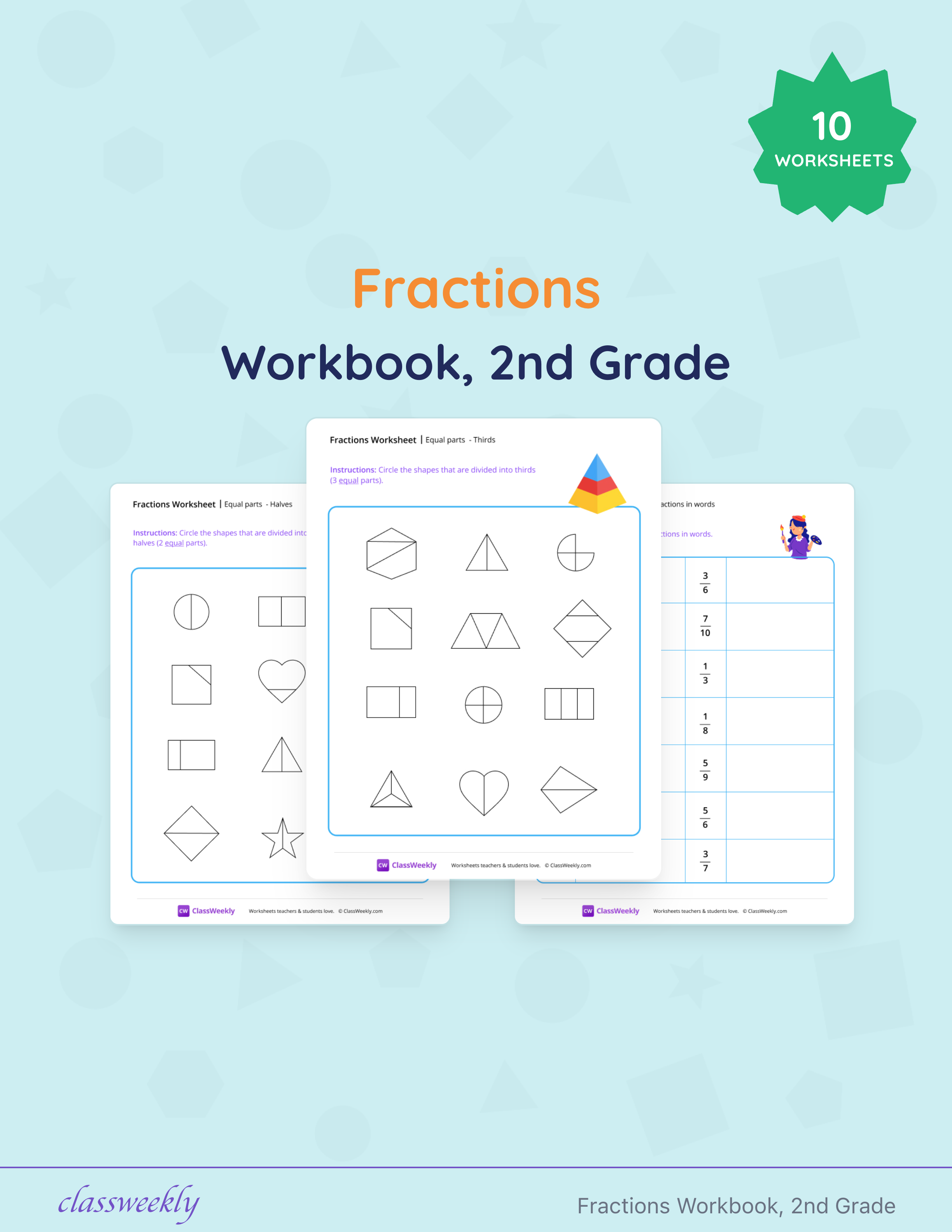 Fractions Workbook, 2nd Grade cover