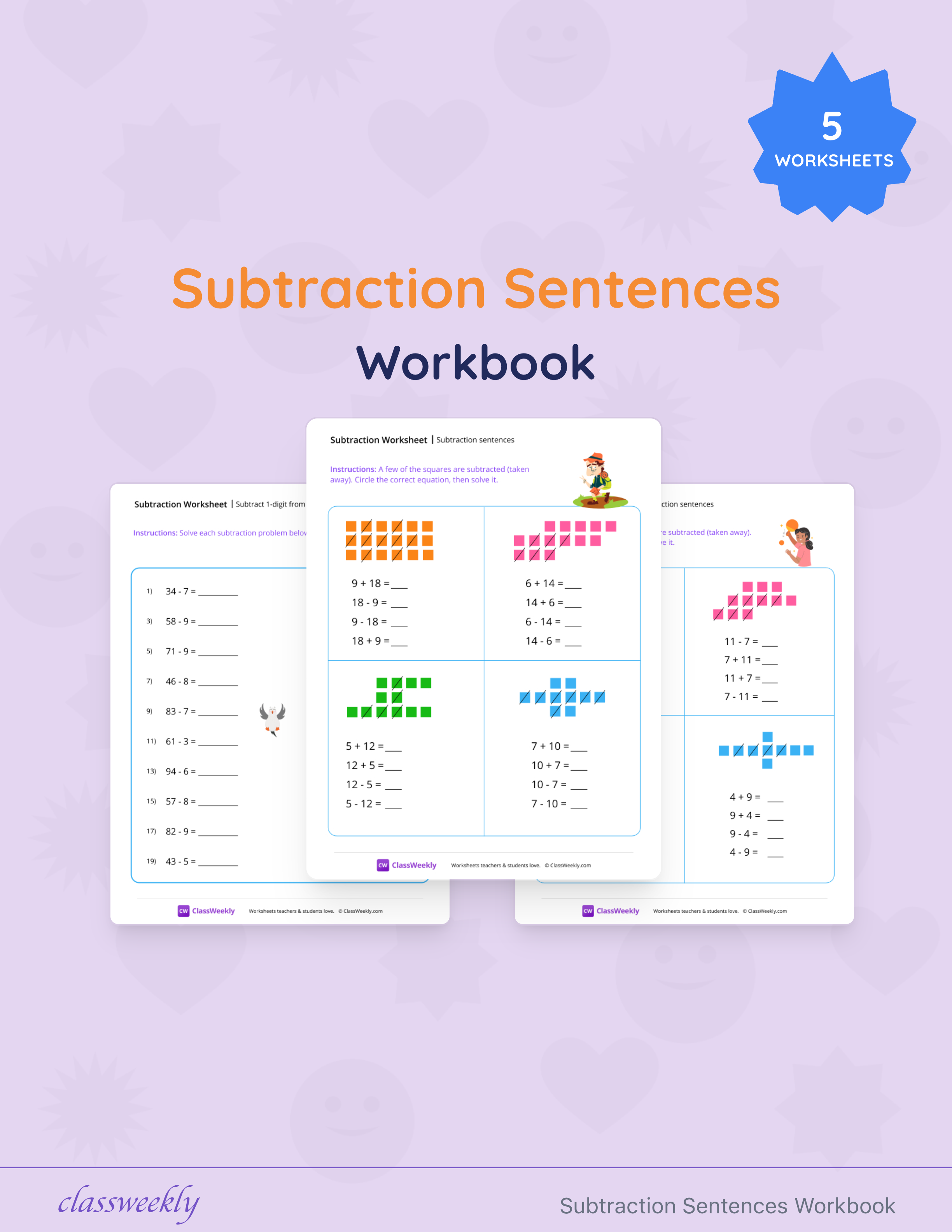 Subtraction Sentences Workbook cover