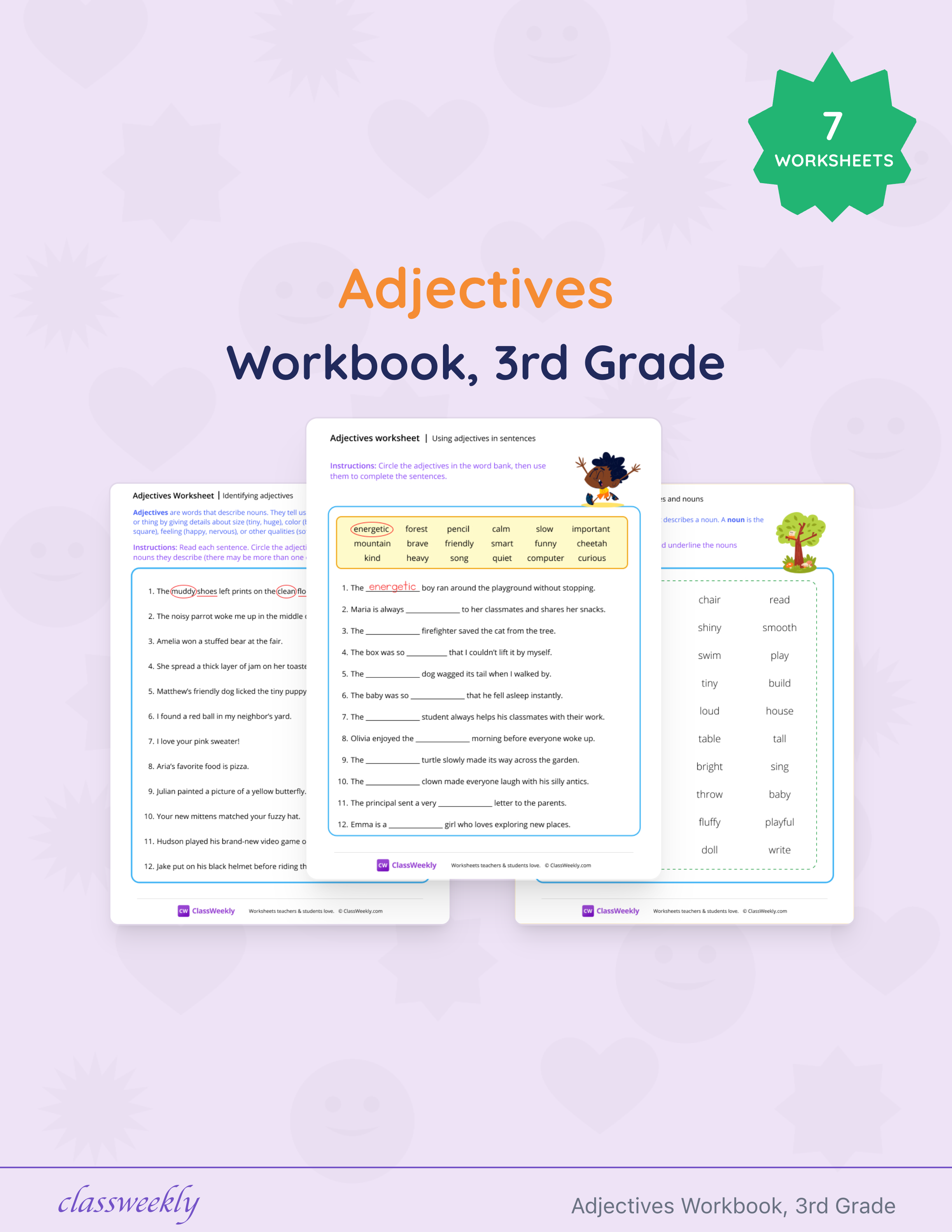 Adjectives Workbook, 3rd Grade cover