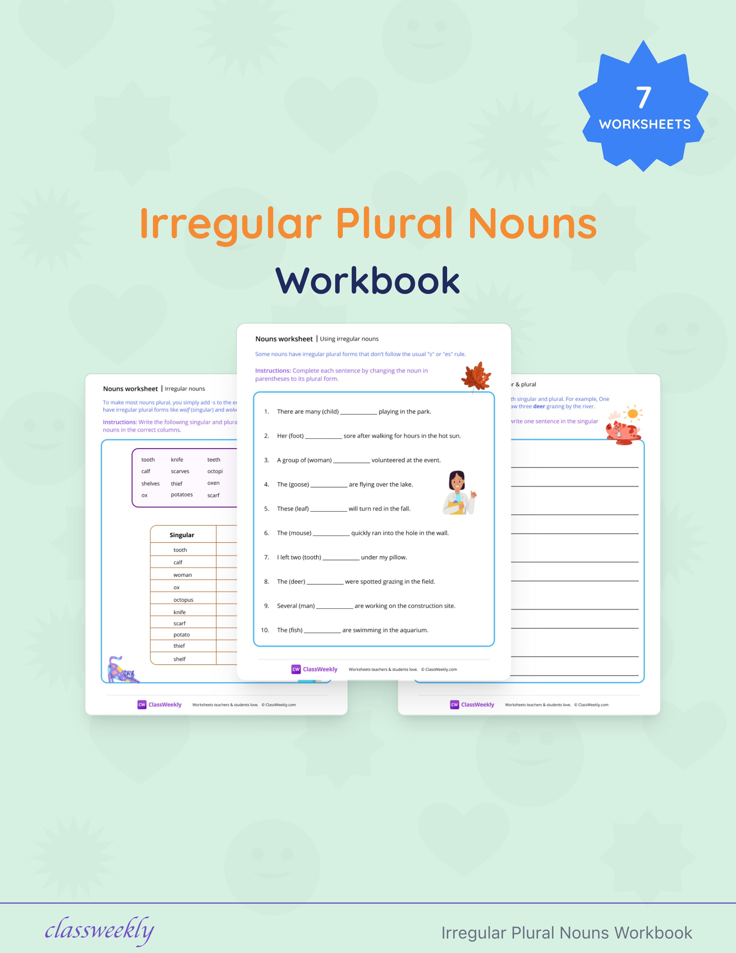 Irregular Plural Nouns Workbook cover