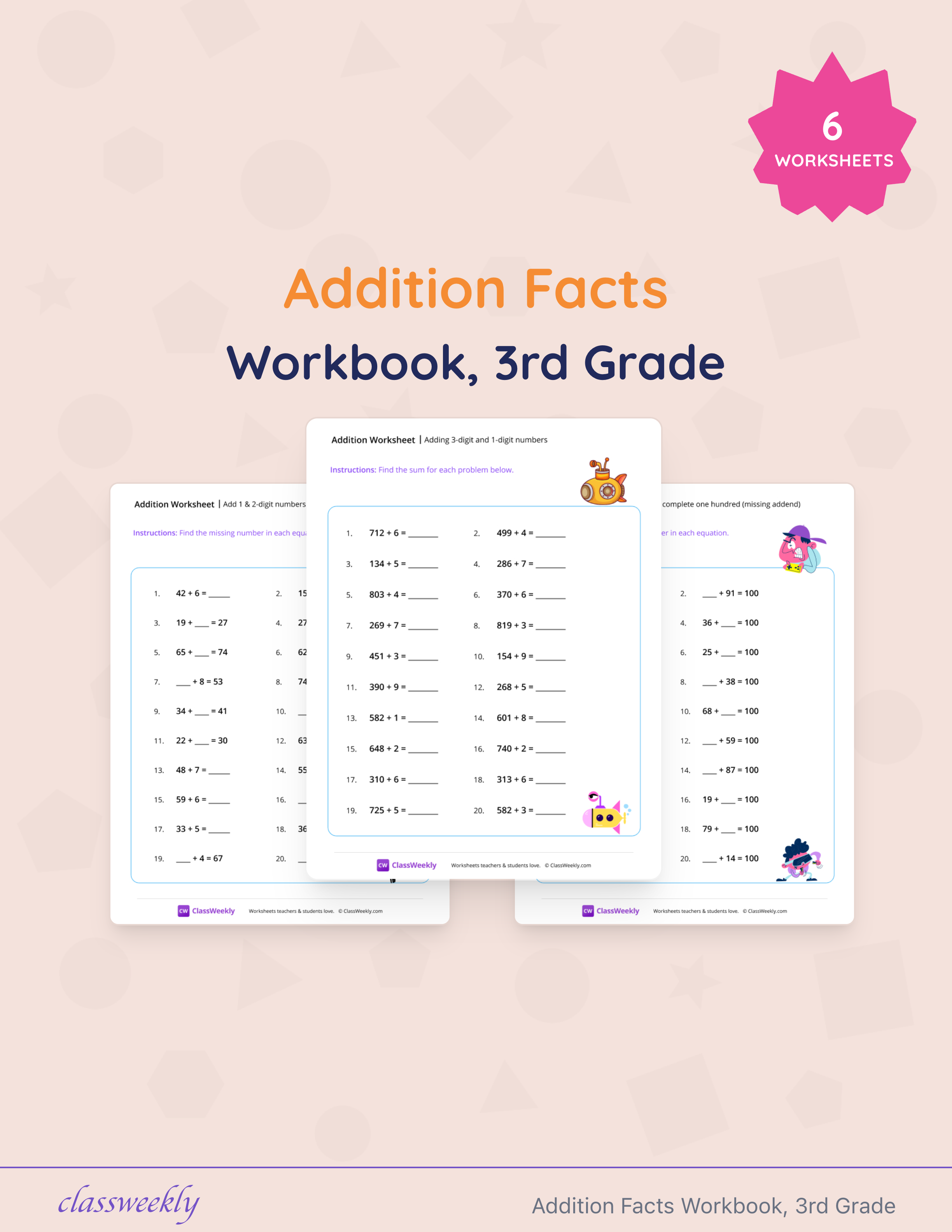 Addition Facts Workbook, 3rd Grade cover