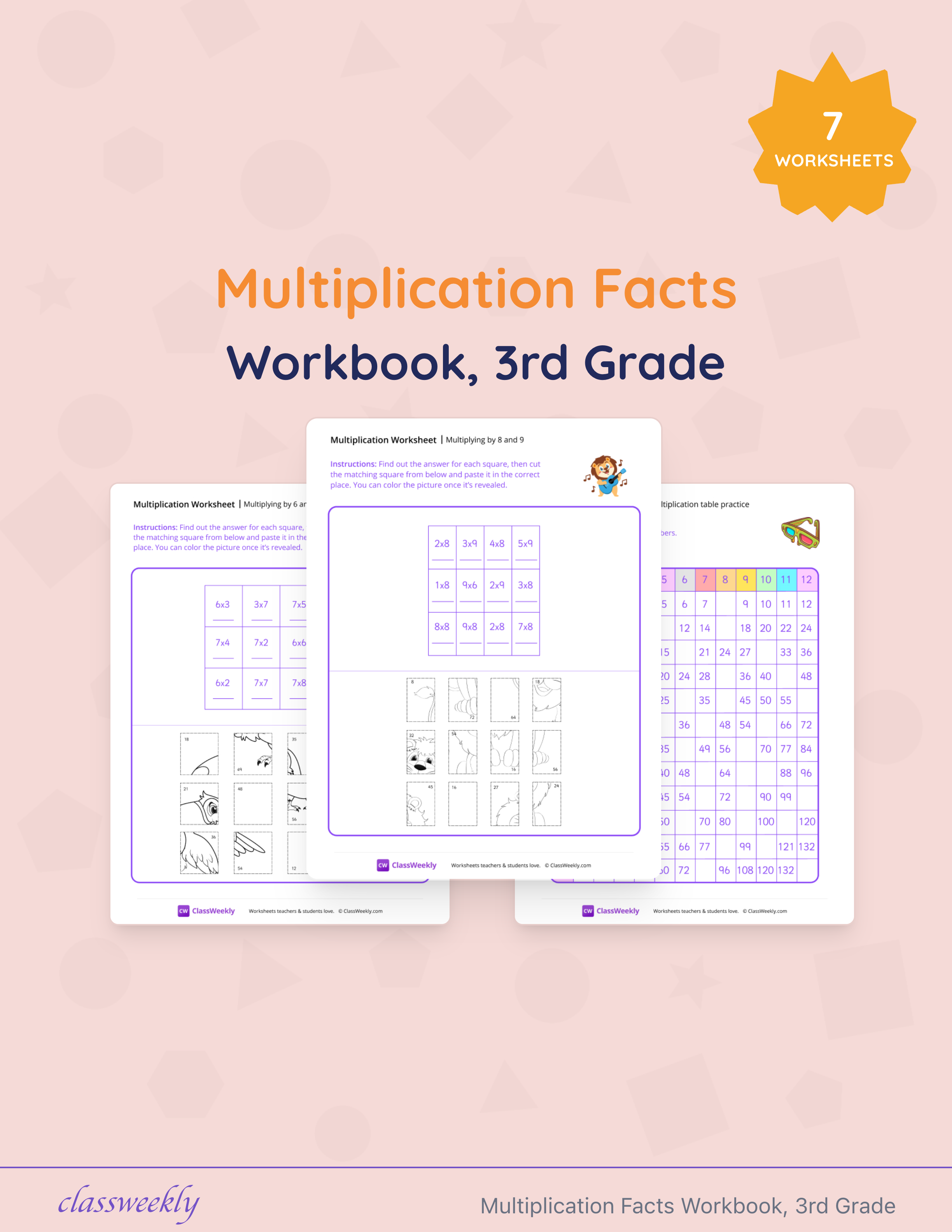 Multiplication Facts Workbook, 3rd Grade cover