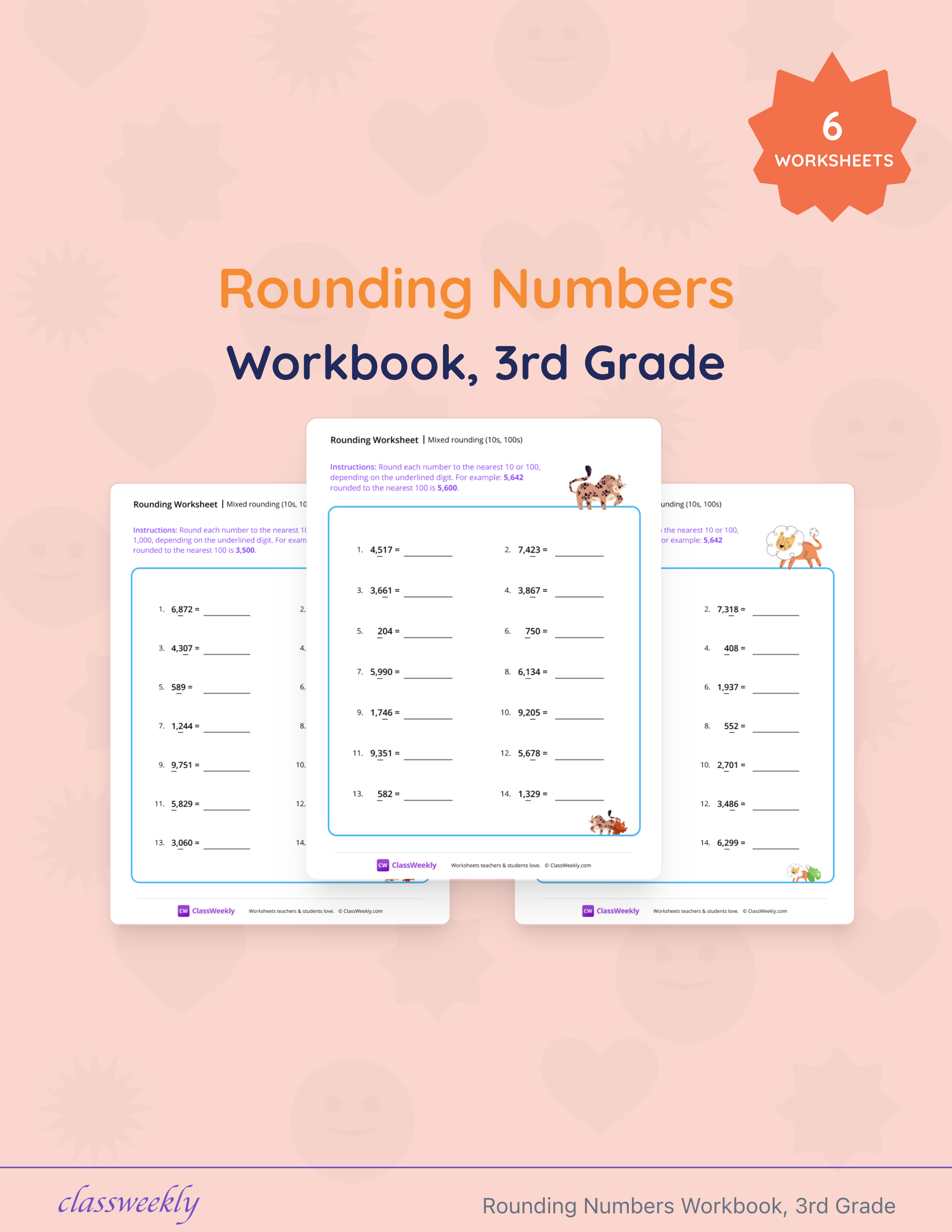 Rounding Numbers Workbook, 3rd Grade cover