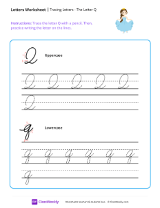 Cursive Q | Worksheet | ClassWeekly.com