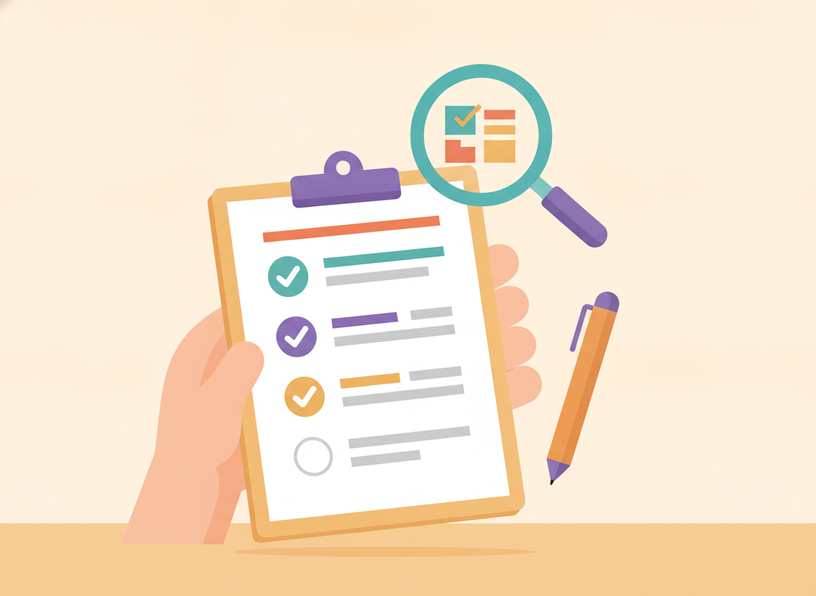 Buyer's checklist covering content depth, standards alignment, and support