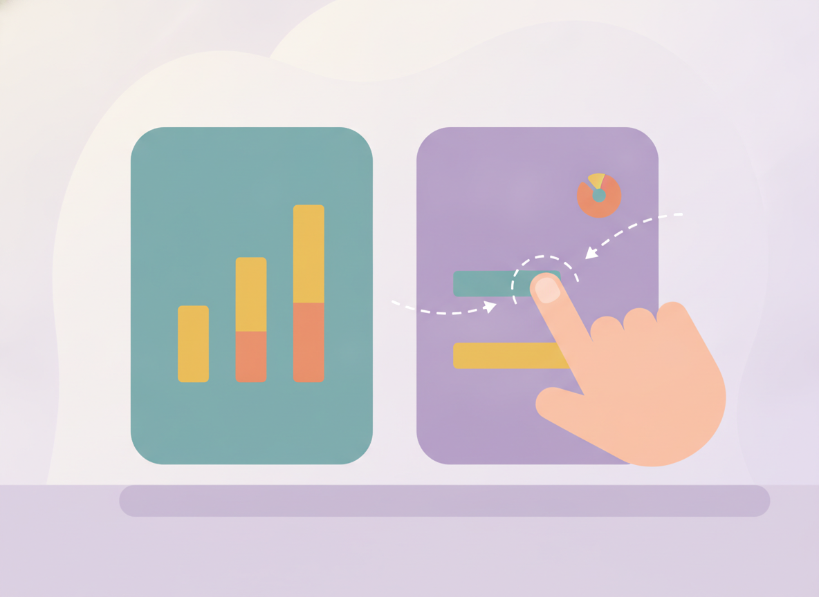Two simple cost columns side by side being compared by a business manager