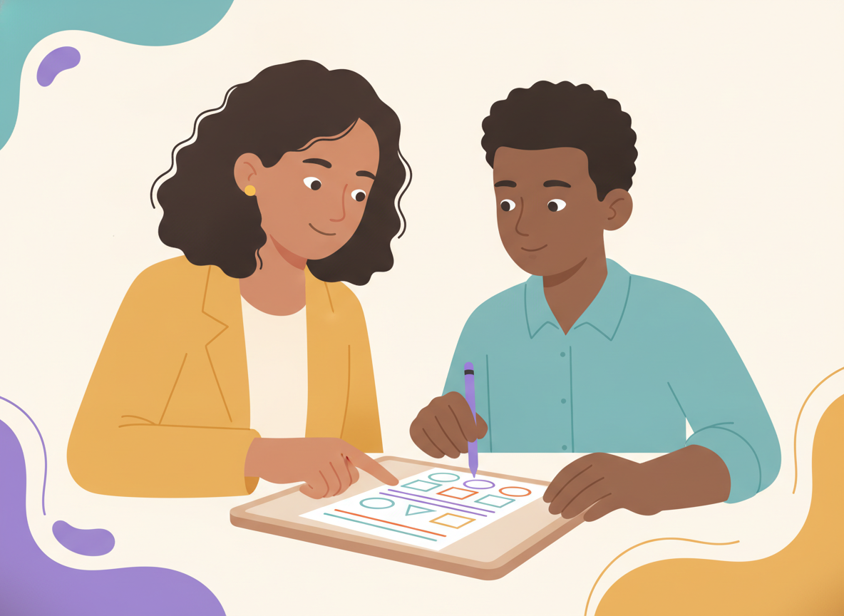 Teacher supporting a student in an Extended School Year program