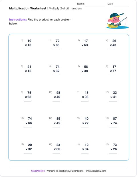 Multiplication Worksheet Generator