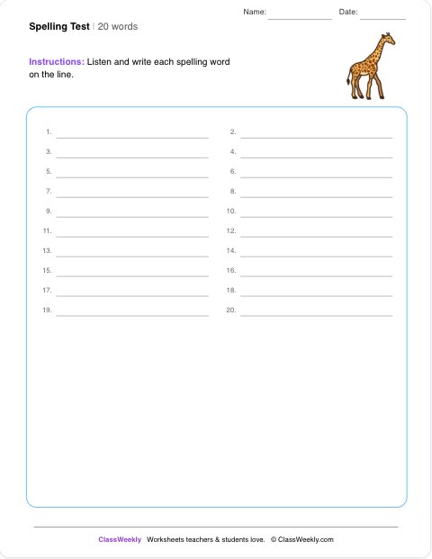 Spelling Test Maker
