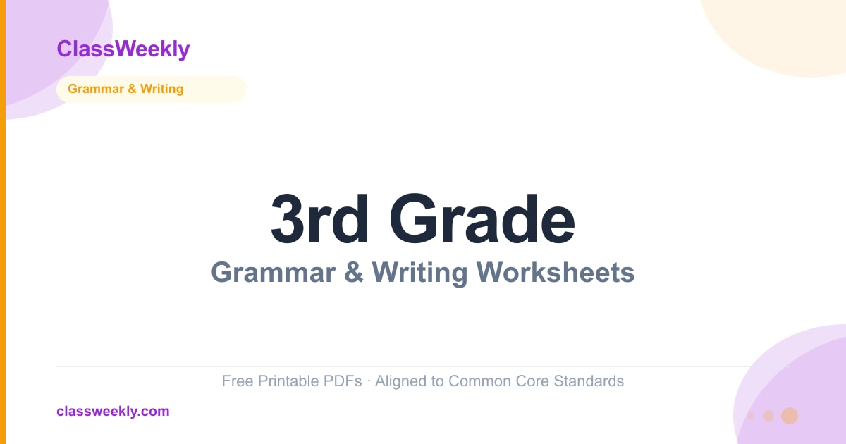 Free 3rd Grade Singular Nouns Worksheets | ClassWeekly